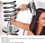 HURRISE Spiral Hair Dryer Holder, Spring Hair Dryer Hanging Rack, Spiral Hair Styling Station Spiral Salon Blow Dryer Holder Stand for Bathroom Hair Salon