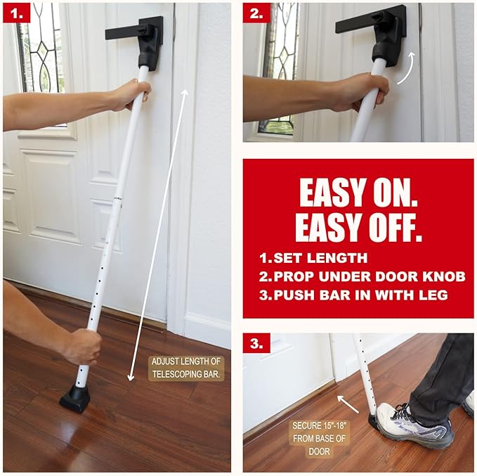 SECURITYMAN 2-in-1 Door Security Bar & Sliding Patio Door Security Bar via - Image 4