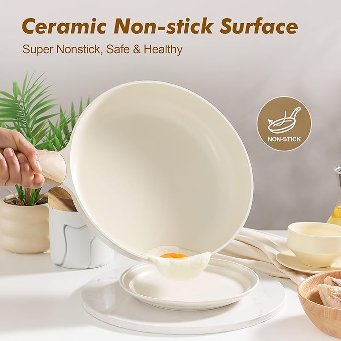 SENSARTE Ceramic Nonstick Frying Pan Skillet 11Inch Non Stick Omelette Pans - Image 2