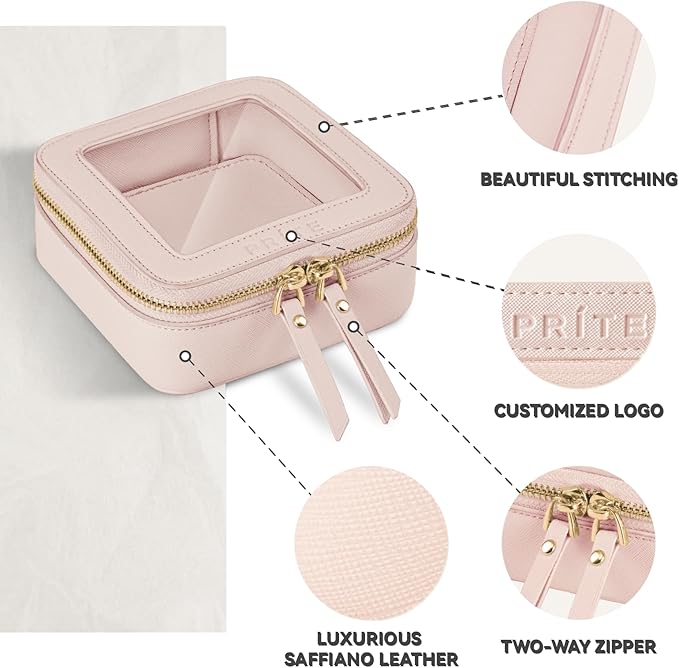 Prite Small Makeup Bag for Women Portable Clear Makeup Bag Cute Mini Waterproof - Image 4