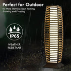 Grand patio 2-Piece Outdoor Floor Lamp Solar Powered Lantern Waterproof Wicker - Image 9