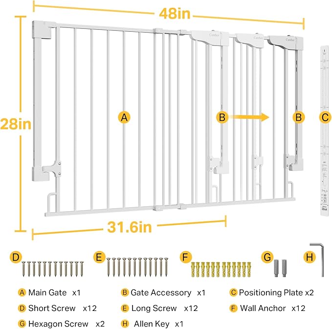 Cumbor Expandable 31.6-48" Baby Gate - Image 9