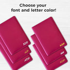Personalized Monogrammed Bright Pink Leather RFID Passport Wallet - Image 3