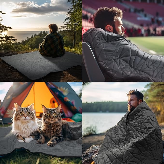 Outdoor Waterproof Blanket, Foldable Fleece Stadium Blanket - Image 6