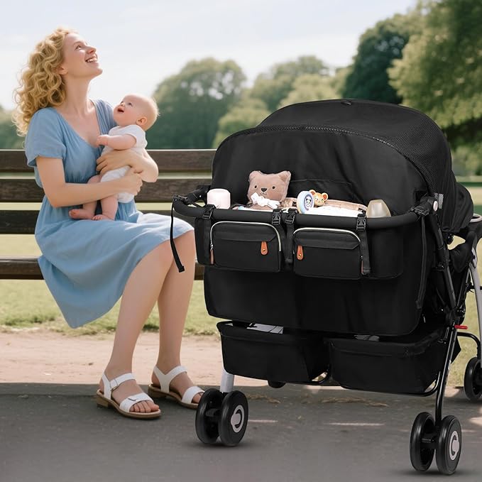 Double Stroller Organizer for Bob Duallie and Baby Jogger City Mini GT2 - Image 8