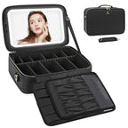 Relavel Travel Makeup Bag With LED Mirror, 16.2" Large Makeup Train Case - Image 8