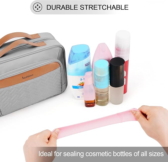 Travel Hanging Toiletry Bag for Women, Large Makeup Bag 8 Leak Proofing - Image 3