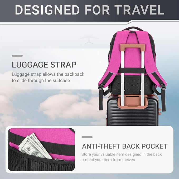 40L Expandable Laptop Backpack, Anti-thief Travel Backpack - Image 4