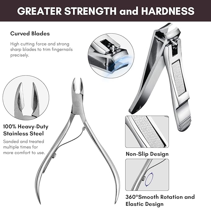 FAMILIFE Manicure Set, Nail Clippers Set Professional Manicure Kit 11 in 1 - Image 4