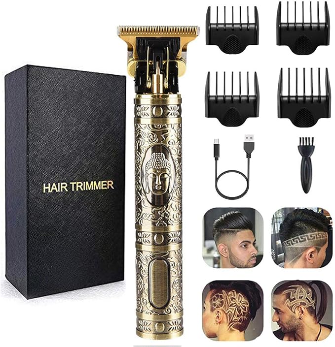 Unisex Hair Trimmer Kit - Cordless, Rechargeable, Waterproof, with Guide Combs for Men