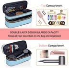 Hair Dryer Travel Carrying Case, Curling Iron Storage Bag, Slim Expandable Handheld Dual-Layer Travel Storage Bag for Dryer/Hair Tool Organizer/Style Organizer