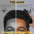Wave Pomade Hair Twist Sponge Brush Twist Styler for Black Men, Washable Afro Curl Sponge Racket for Barbers & Daily Use, Ideal for Curly, Rubber Large Tooth Brush Hair Pomade Styling Set