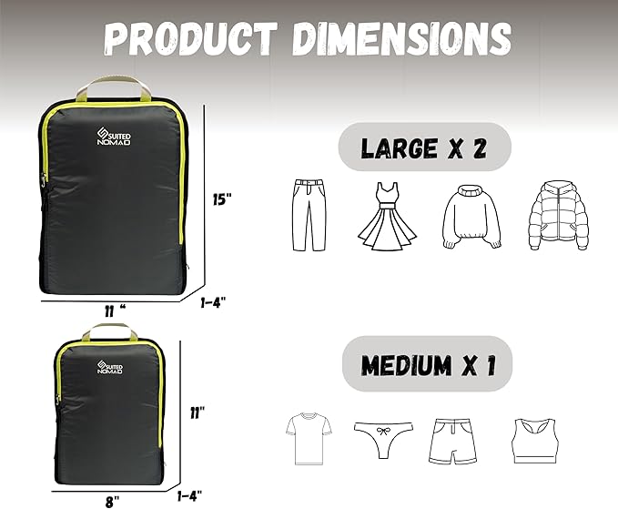 6 Set/3 Set Ultralight Compression Packing Cubes, Suitcase and Backpack Travel - Image 3