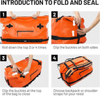 MIER Large Waterproof Duffel Bag Rolltop Dry Backpack Duffle Bags - Image 5