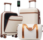 Merax Luggage Sets Front Opening, 2 Piece Hardshell Suitcase by Merax