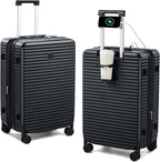 Hard Shell Suitcases Travel Expandable Luggage, 24 Inch Check in Luggage by HanTrip