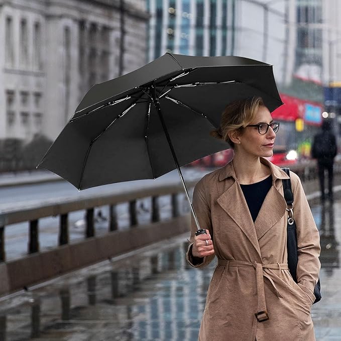 LLanxiry Compact Travel Umbrella, Mini Windproof Umbrellas - Image 7