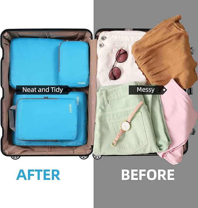 BAGAIL 4 Set/6 Set/8 Set Compression Packing Cubes Travel Accessories - Image 6