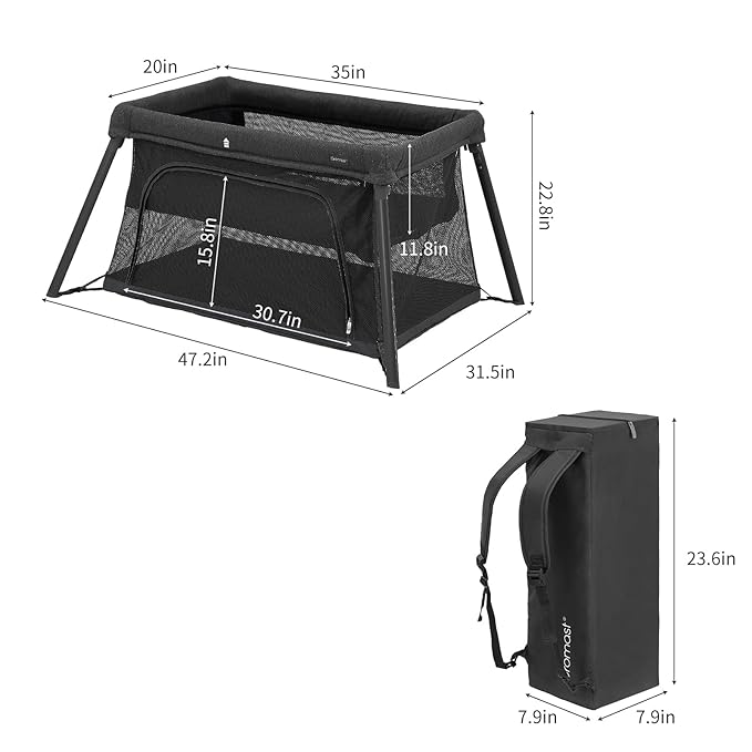 2 in 1 Portable Travel Crib for Toddler, Foldable Crib for Baby, Lightweight - Image 2