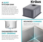 KRAUS Standart Pro 14 -inch Undermount Single Bowl 16 Gauge Stainless Steel Bar - Image 10