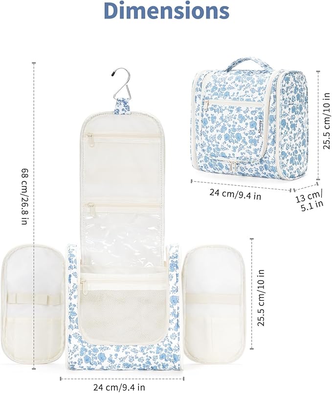 Narwey Hanging Toiletry Bag for Women Travel Makeup Bag Organizer Toiletries - Image 6