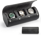 Watch Travel Case for Men: 3 Slot Watch Box Organizer Display Case by HELMDY