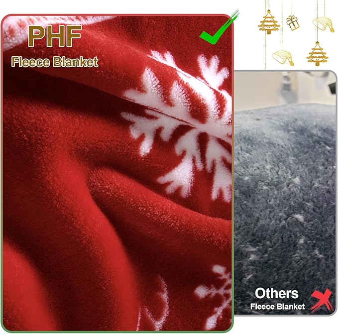 PHF Printed Fleece Throw Blanket, No Shed No Pilling Ultra Soft Plush Cozy Xmas - Image 4