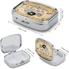Metal 2 Compartment Pill Organizer Travel Friendly Portable Compact Pill Box - Image 2