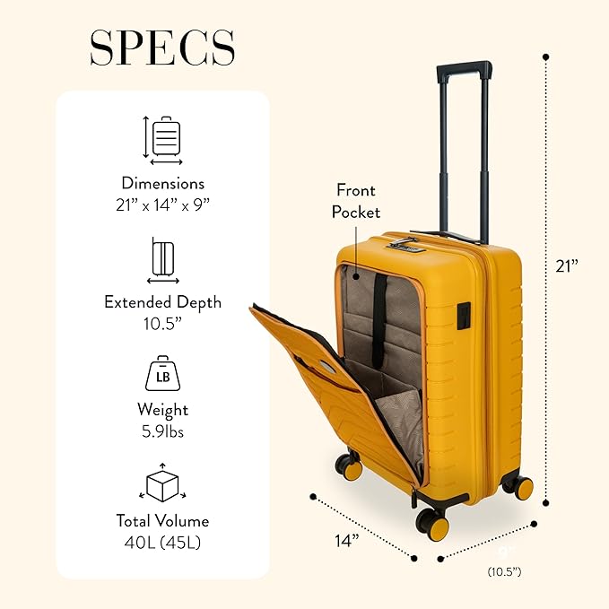 Bric's B|Y Ulisse Spinner Carry-On Suitcase, Lightweight Expandable Hard Shell - Image 6