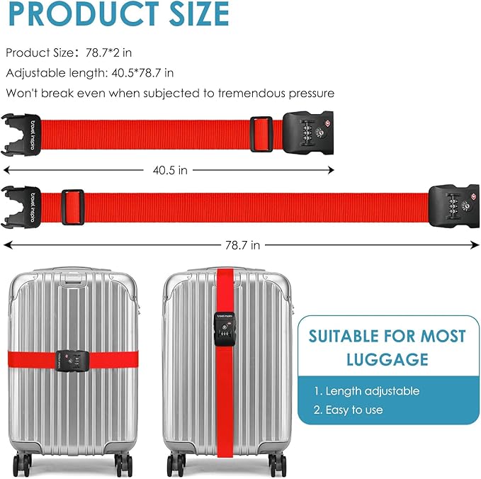 Travel Inspira Luggage Straps for Suitcases - Image 3