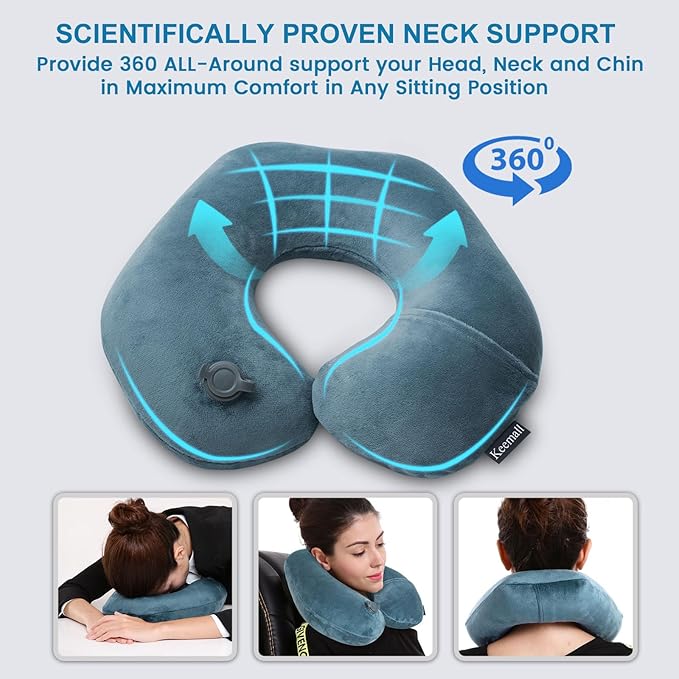 2Pack Inflatable Travel Neck Pillow - Image 4