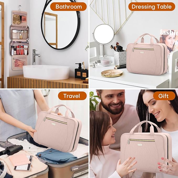 Hanging Toiletry Bag for Women Travel, 2 Sizes Large & Small Waterproof - Image 7