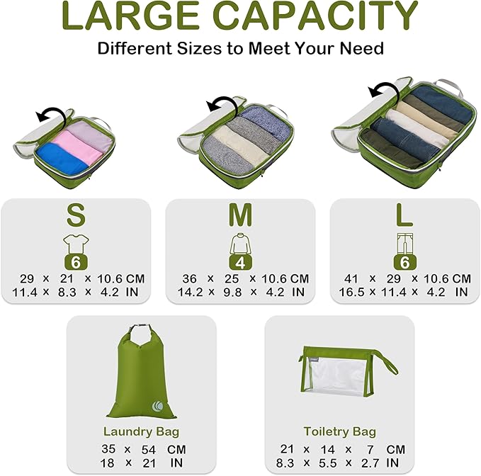 Cipway Compression Packing Cubes, See Through Mesh Luggage Organizer Bags - Image 4