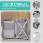 5-Piece Luggage Set, Lightweight ABS+PC Hard Shell Suitcase - Image 5