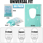 80 Pack Toilet Seat Covers Disposable 16x24 Inch XL Portable Toilet Liners - Image 2