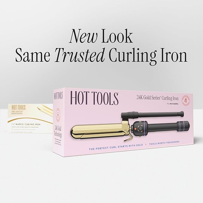 Hot Tools Pro Artist 24K Gold Marcel Iron | Long Lasting Curls, Waves (1/2 in)