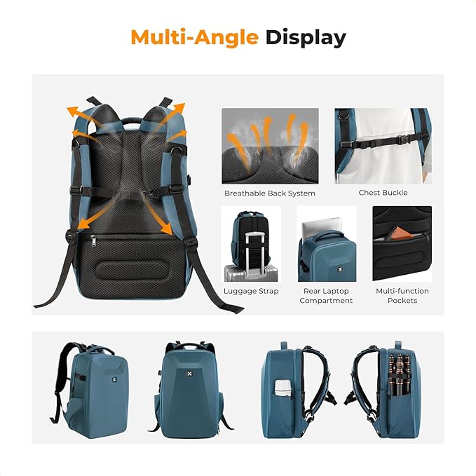 K&F Concept Camera Backpack, Hardshell Photography DSLR Camera Bag - Image 4