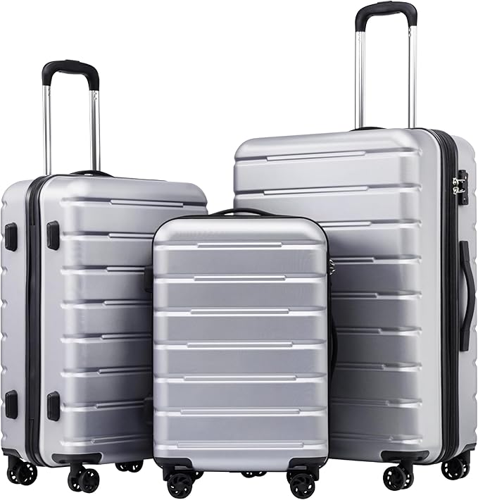 Coolife Luggage Suitcase Carry-on Spinner TSA Lock USB Port Expandable by COOLIFE