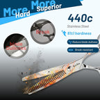 6.5" Professional Thinning Shears for Hair Cutting with CNC Tech, 440C Steel Sharp Hair Thinning Scissors, Convex Blades, Teeth Texture Texturizing Shears for Women Men Salon Stylist Home Hairdressing