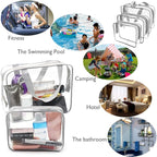 APREUTY Clear Makeup Bags, TSA Approved 6Pcs Cosmetic Makeup Bags Set Clear PVC - Image 7
