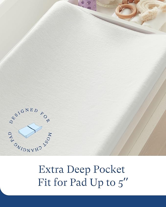 PurComfy Supersoft Diaper Changing Pad Covers, Hypoallergenic Stretchy Changing - Image 6