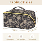 Makeup Organizer Bag, Grunge Skulls Travel Makeup Bags Makeup Vanity Case Large Capacity Rhombus Cosmetic Toiletry Bag for Girl Women Ladies