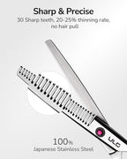 ULG Hair Thinning Scissors Professional Barber’s Texturizing Teeth Shears for Hairdressing, Salon and Home Use Thinning Shears for Hair Cutting, Made of Japanese Stainless Steel, 6.5 inch