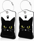 Set of 2 Luggage Tags Cute Black Cat Luggage Tags by Unknown