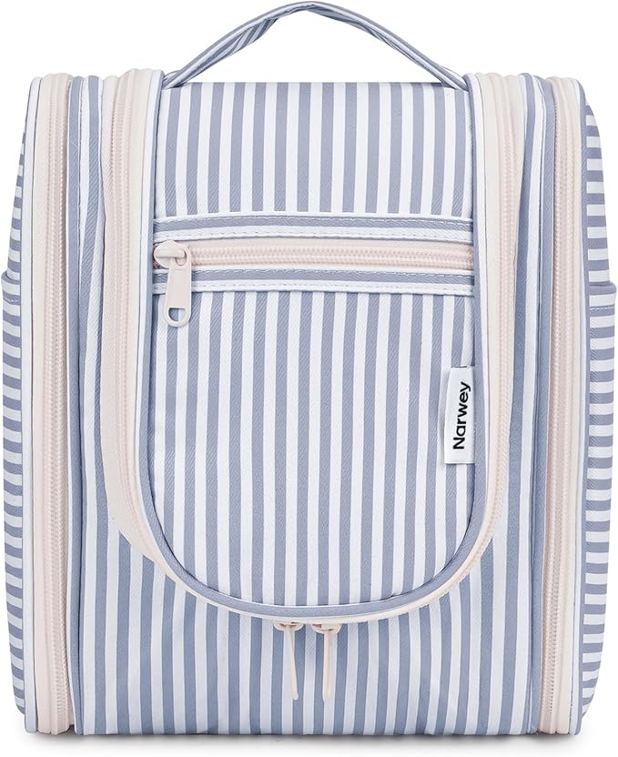 Narwey Small Striped Hanging Travel Toiletry Bag - Image 2