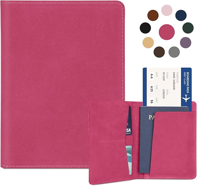 Real Leather Passport Holder for Women Men Travel, Handmade Passport Wallet by Kicoroiny-KeepInnovating