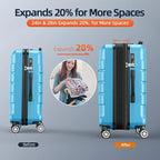SHOWKOO Luggage Sets Expandable PC+ABS Durable Suitcase Sets Double Wheels TSA - Image 5