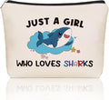 Shark Makeup Bag Christmas Gifts: Sharks Themed Cosmetic & Toiletry Organizer Pouch For Daughters, Sisters, Niece, Mom, Friends,Teen Girls & Women.Ideal Shark Lover Gift For Travel, Birthdays.