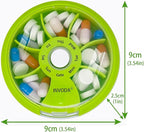 INVODA Weekly Pill Organizer 7 Compartment Rotating Pill Box - Image 5
