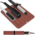 Quccefods Heat Resistant Mat Oversize Curling Iron Mat Silicone Hot Hair Tools Mat for Hair Straightener,Flat Irons,Hair Styling Tools Countertop protection Portable Travel Mat 14.2" x 11"